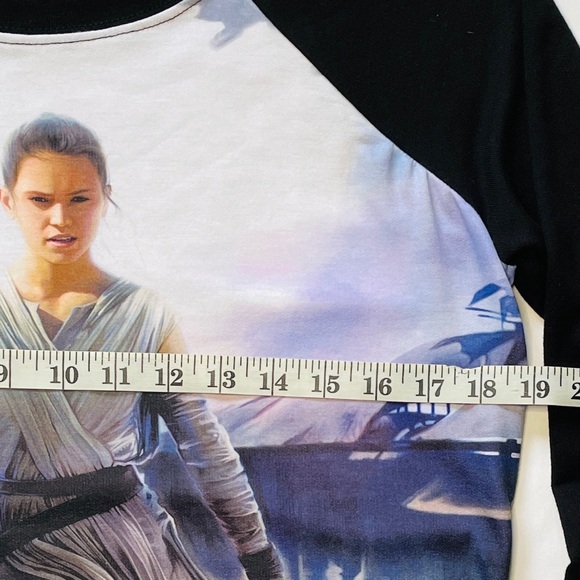 STAR WARS Her Universe Womens Small T Shirt Rey BB8 Long Sleeve Crew Neck Black - Picture 4 of 6